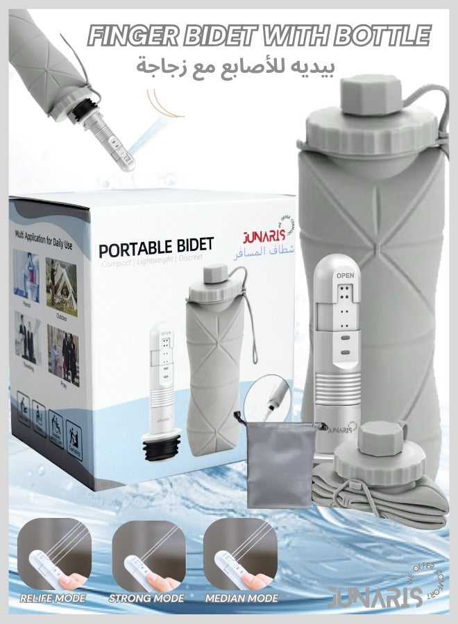 جوناريس بيديه متنقل | بيديه محمول للرجال والنساء | شطاف محمول للسفر والتخييم | شطاف المسافر بنفث ماء صغير الحجم للنظافة الشخصية | بيديه قابل لإعادة الشحن للسفر والتخييم، بخاخ دش عالي الضغط محمول باليد - Image 1